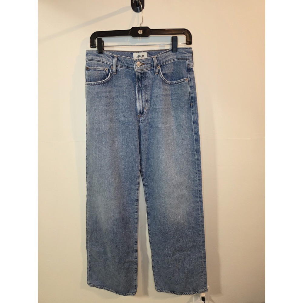 AGOLDE Harper Mid Rise Relaxed Straight Jeans Size 27 X 31 Light Blue Medium